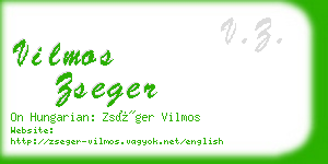 vilmos zseger business card
